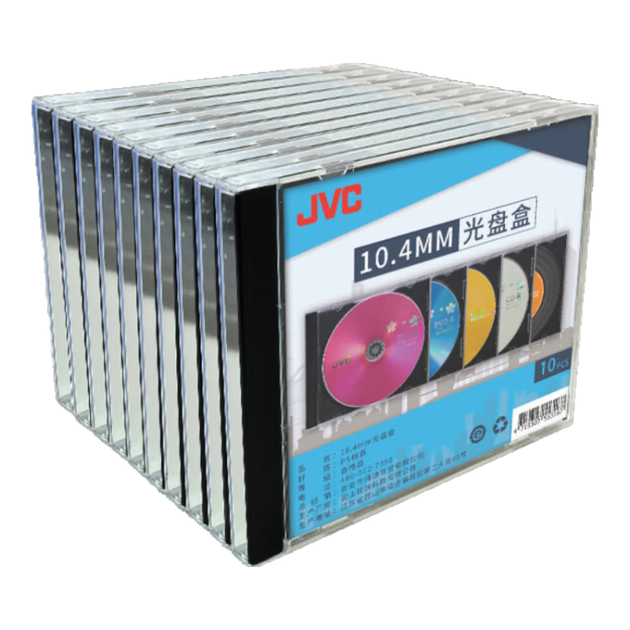Чехол для CD/DVD-дисков JVC, черный, утолщенный (10,4 мм), двусторонний вкладыш, 10 шт./коробка - изображение 4