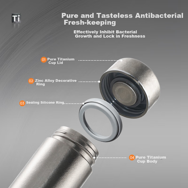 Мини-термос Peacock из чистого титана, стильная портативная кружка, подарок на день рождения, дорожная кружка. - изображение 6