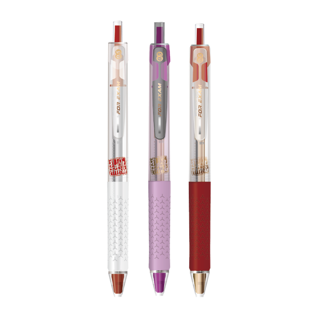 Гелевая ручка M&G Stationery, черная, 0,5 мм, с выдвижным стержнем; ручка Kong Miao Blessing Grand Slam для экзаменов, с двойной шариковой головкой, быстросохнущая, для студентов, 12 шт./коробка AGPK7001A - изображение 4