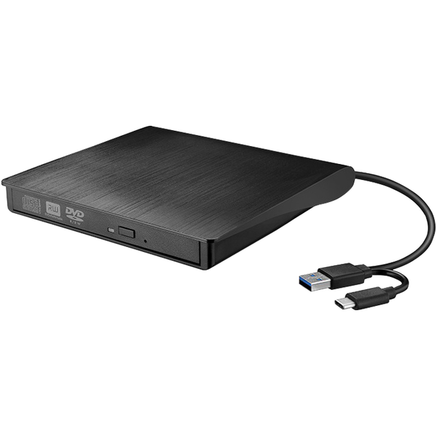 Зовнішній оптичний привід Tengfei USB, зовнішній оптичний привід Type-C, зовнішній DVD-записувач, портативний оптичний привід, CD/DVD-привід, сумісний з ноутбуками та настільними комп'ютерами - зображення 4