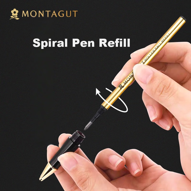 MONTAGUT [Подарок на выпускной] Перьевая ручка, ручка для подписи, художественная ручка с тремя наконечниками, высококлассный офисный подарок на день рождения, изысканный подарочный набор чернил, серия Ruizhi 2007-1 Black Liya - изображение 9