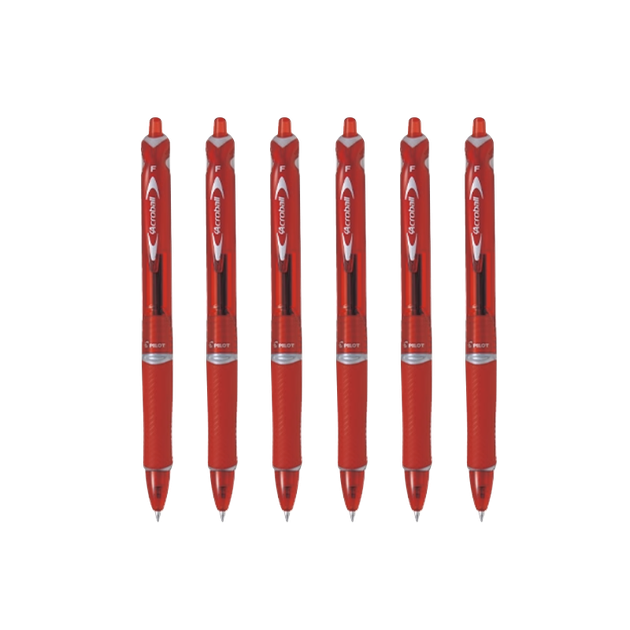 Шариковая ручка PILOT с выдвижным стержнем, Acroball Smooth Writing, BPAB-15F, 0,7 мм, красная, упаковка из 6 штук. - Фото 4 Шариковая ручка PILOT с выдвижным стержнем, Acroball Smooth Writing, BPAB-15F, 0,7 мм, красная, упаковка из 6 штук. - изображение 4