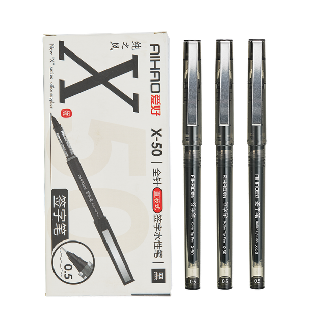 Ручка AIHAO Signature, шариковая ручка с прямым нанесением жидкости 0,5 мм, канцелярские товары, гелевая ручка с полным игольчатым наконечником, для экзаменов, ручка с большой емкостью, на водной основе, черная, 12 штук, x50 - Фото 4 Ручка AIHAO Signature, шариковая ручка с прямым нанесением жидкости 0,5 мм, канцелярские товары, гелевая ручка с полным игольчатым наконечником, для экзаменов, ручка с большой емкостью, на водной основе, черная, 12 штук, x50 - изображение 4