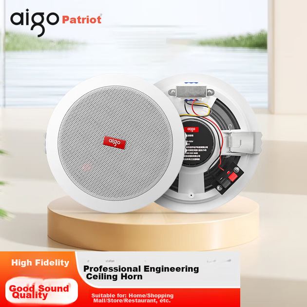 Потолочный динамик Aigo 6,5 дюймов, подключение «один к двум», Bluetooth, потолочное крепление, настенное крепление, коммерческое и внутреннее вещание, высококачественный встроенный усилитель постоянного напряжения X132 - Фото 4 Потолочный динамик Aigo 6,5 дюймов, подключение «один к двум», Bluetooth, потолочное крепление, настенное крепление, коммерческое и внутреннее вещание, высококачественный встроенный усилитель постоянного напряжения X132 - изображение 4