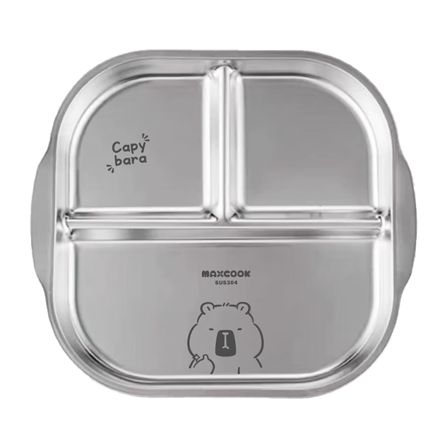 Обідній піднос MAXCOOK 304 з нержавіючої сталі, тарілка для фаст-фуду з мультяшними мотивами, коробка для студентського харчування, квадратна страва з низьким вмістом жиру, 3 відділення MCWA3413 - Фото 4 Обідній піднос MAXCOOK 304 з нержавіючої сталі, тарілка для фаст-фуду з мультяшними мотивами, коробка для студентського харчування, квадратна страва з низьким вмістом жиру, 3 відділення MCWA3413 - зображення 4