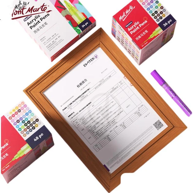 Акриловые маркеры Mont Marte, 36 цветов, кисти для акриловой живописи, художественные принадлежности, краски для детского творчества, водостойкие маркеры для рисования и граффити MPN0165CN - Фото 2 Акриловые маркеры Mont Marte, 36 цветов, кисти для акриловой живописи, художественные принадлежности, краски для детского творчества, водостойкие маркеры для рисования и граффити MPN0165CN - зображення 2