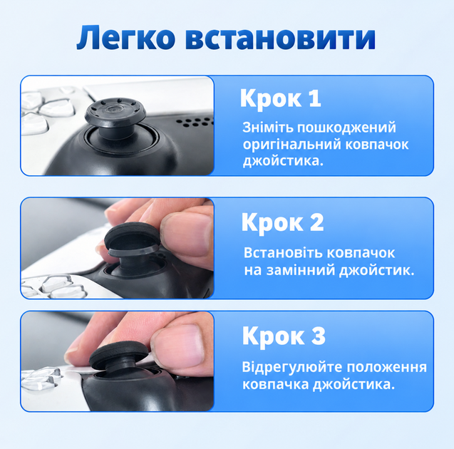 Сменные силиконовые резинки White для поврежденных стиков геймпадов Sony DualSense PS5 / DualShock PS4 / Xbox Series|One / Pro Controller 1|2 (2шт.) - изображение 2