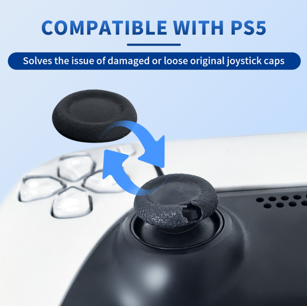 Сменные силиконовые резинки White для поврежденных стиков геймпадов Sony DualSense PS5 / DualShock PS4 / Xbox Series|One / Pro Controller 1|2 (2шт.) - изображение 3