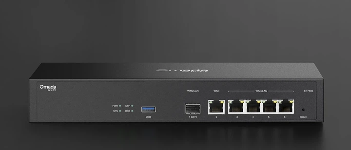 Мультисервисный маршрутизатор TP-LINK ER7406 5 портов Gigabit 44х249х140 мм черный - изображение 2