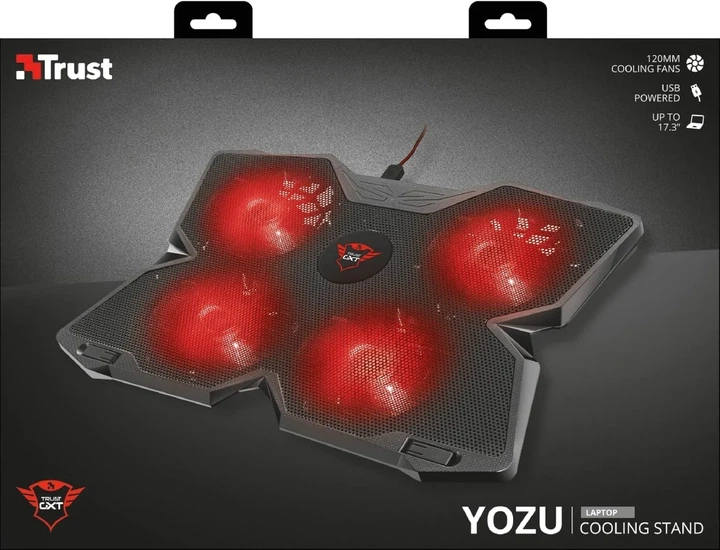 Подставка для ноутбука Trust GXT 278 Yozu, до 17.3", RED LED, черный. - изображение 8