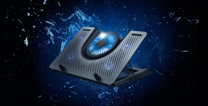 Подставка для ноутбука Trust GXT 1125 Quno, до 17.3", BLUE LED, черный. - Фото 6 Подставка для ноутбука Trust GXT 1125 Quno, до 17.3", BLUE LED, черный. - изображение 6