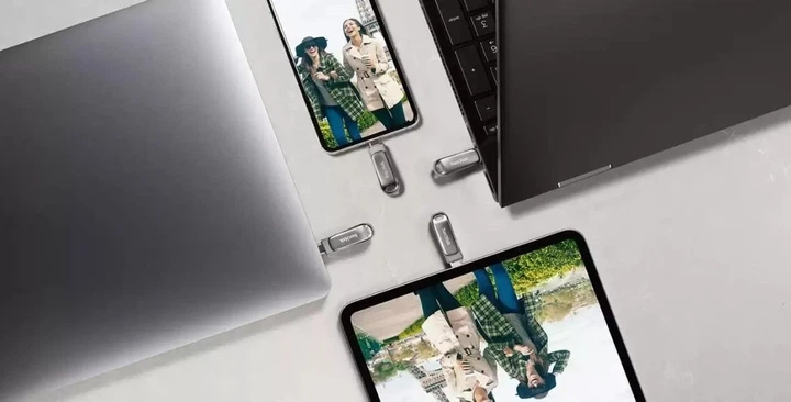 Накопитель SanDisk металлический 512 ГБ USB 3.2 Type-A Type-C Серебряный - изображение 6