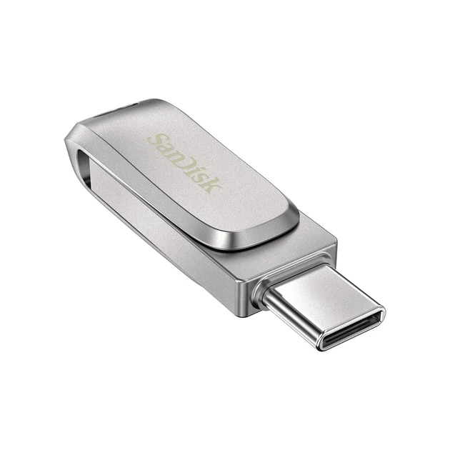 Накопитель SanDisk 128GB USB 3.1 Type-A + Type-C Dual Drive Luxe Серебристый - изображение 5
