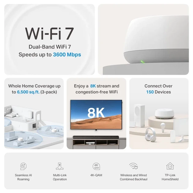 Система WiFi-Mesh TP-LINK Deco BE22 BE3600, 1xGE LAN, 1xGE WAN, 3 модуля. - изображение 5