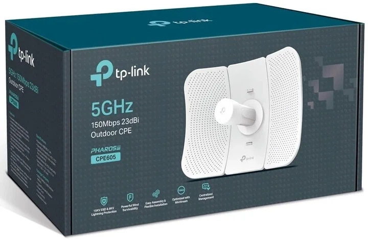 Точка доступа TP-LINK CPE605 N150 5ГГц 1xFE LAN, 23 дБи наруж. passive PoE - изображение 3