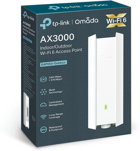 Точка доступа TP-LINK EAP650 OUTDOOR AX3000, 1xGE LAN, PoE, Passive PoE. - изображение 6