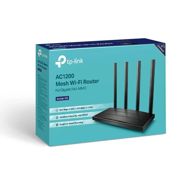 Маршрутизатор TP-LINK ARCHER C6 AC1200 4xGE LAN 1xGE WAN MESH 230x144x35 мм черный - изображение 8