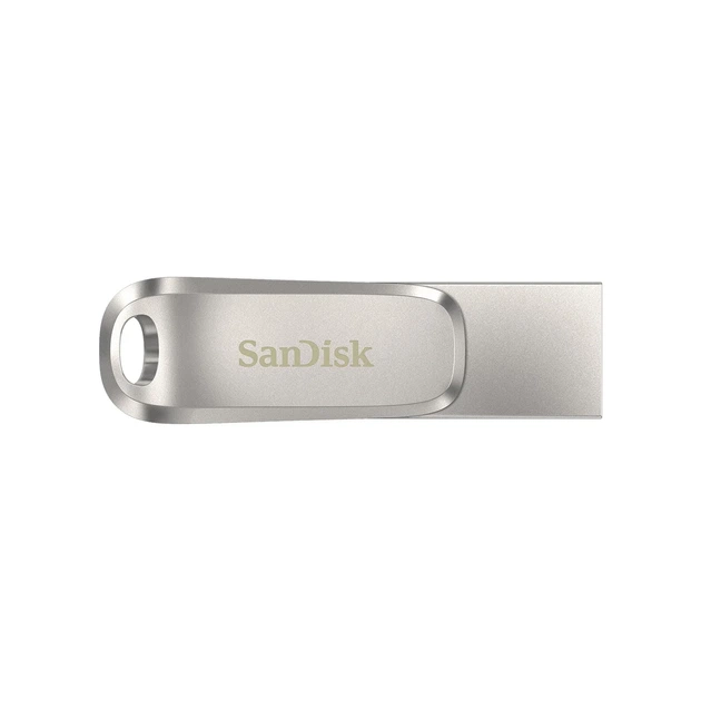 Накопитель SanDisk 64GB USB 3.1 Type-A + Type-C Dual Drive Luxe Серебристый - изображение 2