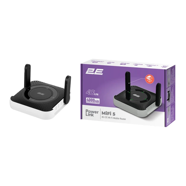 Мобильный маршрутизатор 2E PowerLink MiFi-5 2025 LTE 4000 мАч черный 90,5х90,5х74 мм - изображение 9