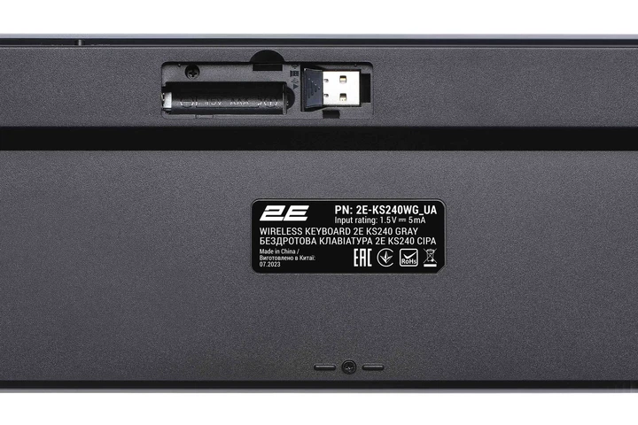 Комплект клавиатура и мышь 2E MK440 WL/BT, EN/UK, серо-черный - изображение 4