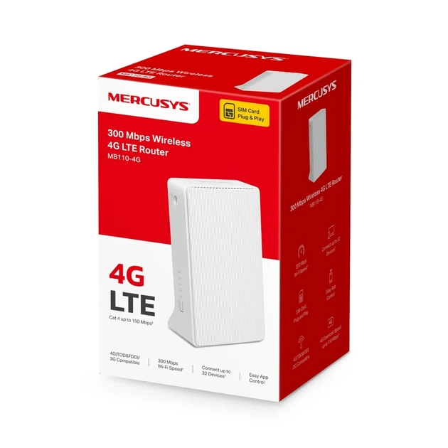 Маршрутизатор MERCUSYS MB110-4G N300, 4G/LTE, 1xFE LAN, 1xFE WAN. - изображение 9