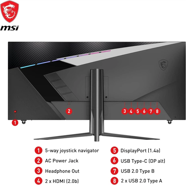 Монитор MSI MAG401QR 40" IPS 3440x1440 155Гц 1мс USB-C HDR400 - изображение 6