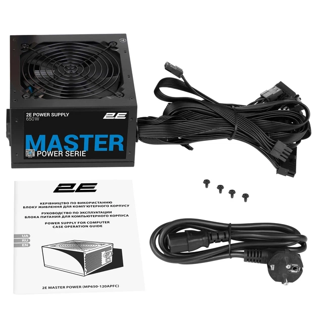 Блок питания 2E Master Power (650W), >80%, 80+ White, 120мм, 1xMB 24pin(20+4), 1xCPU 8pin(4+4), 3xMolex, 5xSATA, 2xPCIe 8pin(6+2) - изображение 8