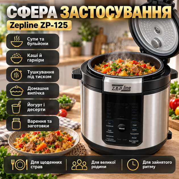 Многофункциональная мультиварка с LED-экраном: скороварка, пароварка, мультиповар с антипригарной чашей - изображение 7