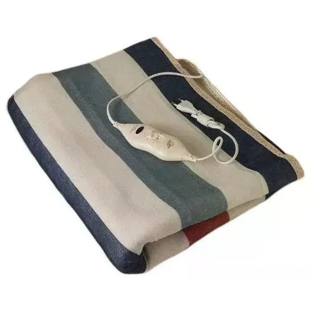 Электропростынь Electric Blanket 150×120 см 86 Вт с регулировкой температуры и сумкой для хранения, разноцветные полосы - изображение 3