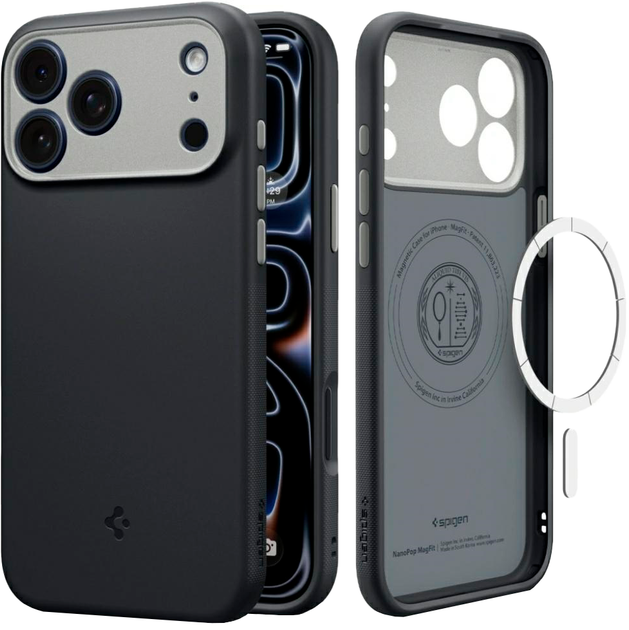 Etui plecki Spigen Nano Pop MagSafe do Apple iPhone 18 Pro/17 Pro Black (8800337253030) - obraz 4