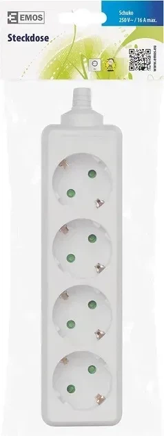 Колодка EMOS P0420, 4 розетки, 16 A - зображення 2