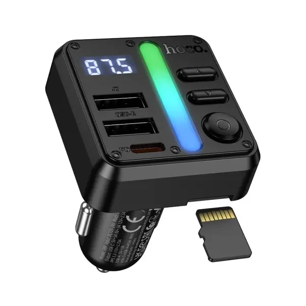 Авто зарядний пристрій з FM-модулятором Hoco E89 Libre 45W (1A1C) car BT FM transmitter Чорний - зображення 3