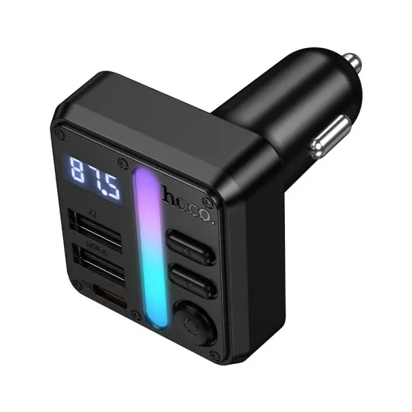 Авто зарядний пристрій з FM-модулятором Hoco E89 Libre 45W (1A1C) car BT FM transmitter Чорний - зображення 4