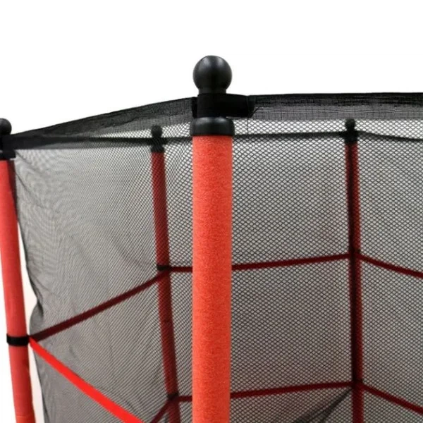 Детский батут Just Fun с внутренней защитной сеткой 140х160 см Красный - изображение 3