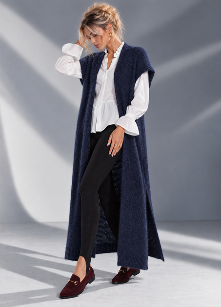 Кардиган мохеровий без застібки темно-синій Paolo.J 28-141 - M-XXL , синій - Фото 2 Кардиган мохеровий без застібки темно-синій Paolo.J 28-141 - M-XXL , синій - изображение 2