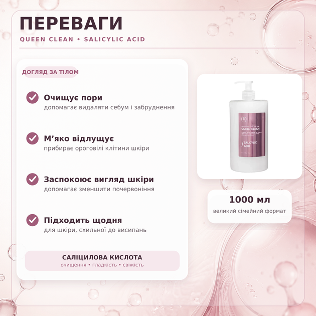 Салициловый гель для душа Mary Babe Queen Clean 1000 мл - изображение 2