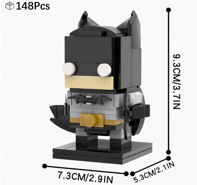 Конструктор MOOXI Brick Headz: Batman (148 детали) - Фото 2 Конструктор MOOXI Brick Headz: Batman (148 детали) - изображение 2