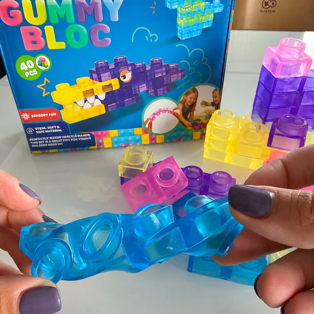 М'який сенсорний желейний конструктор-антистрес Magic Gummy Bloc 40 деталей для дітей 3+ - зображення 3