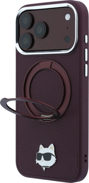 Чохол для смартфона Apple iPhone 18 Pro/17 Pro Karl Lagerfeld Ring Stand 360 Choupette Head Pin MagSafe Burgundy (KLHMP18LPSRSCHHR) - Фото 2 Чохол для смартфона Apple iPhone 18 Pro/17 Pro Karl Lagerfeld Ring Stand 360 Choupette Head Pin MagSafe Burgundy (KLHMP18LPSRSCHHR) - зображення 2