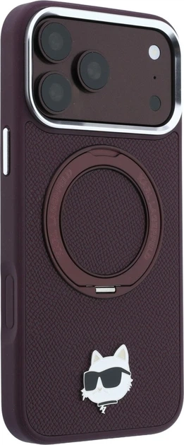 Чохол для смартфона Apple iPhone 18 Pro/17 Pro Karl Lagerfeld Ring Stand 360 Choupette Head Pin MagSafe Burgundy (KLHMP18LPSRSCHHR) - Фото 3 Чохол для смартфона Apple iPhone 18 Pro/17 Pro Karl Lagerfeld Ring Stand 360 Choupette Head Pin MagSafe Burgundy (KLHMP18LPSRSCHHR) - зображення 3
