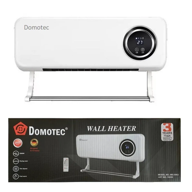 Настенный обогреватель DOMOTEC MS-5963 2000 Вт, электрический, с терморегулятором и LED-дисплеем, с защитой от перегрева - изображение 7