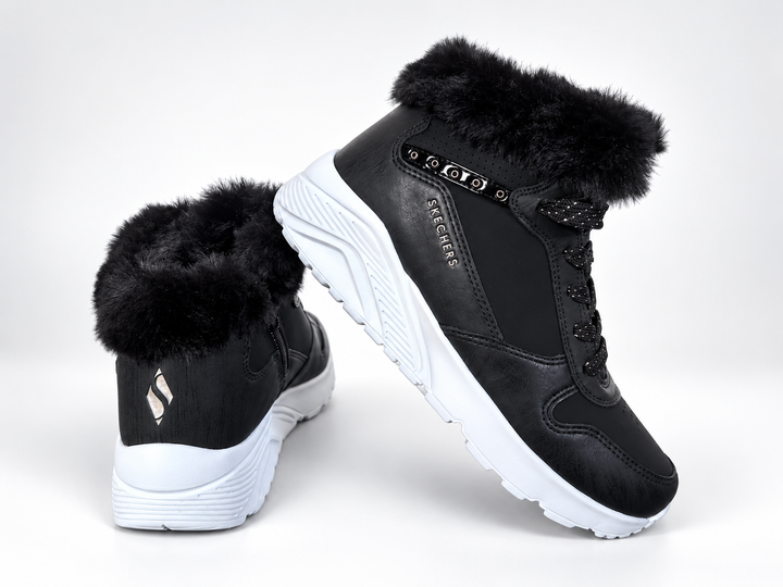Подростковые ботинки для девочки Skechers Uno Lite Comfurt Collar черные 34 (2021538032156) (21,5 см) - изображение 3