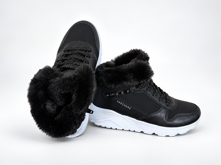 Подростковые ботинки для девочки Skechers Uno Lite Comfurt Collar черные 34 (2021538032156) (21,5 см) - изображение 4