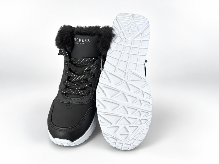 Подростковые ботинки для девочки Skechers Uno Lite Comfurt Collar черные 34 (2021538032156) (21,5 см) - изображение 6