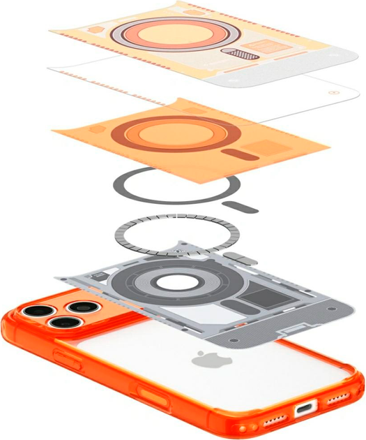 Etui Spigen C1 Ultra Hybrid Mag MagSafe do Apple iPhone 18 Pro / 17 Pro Orange (8800337251159) - Zdjęcie 7 Etui Spigen C1 Ultra Hybrid Mag MagSafe do Apple iPhone 18 Pro / 17 Pro Orange (8800337251159) - obraz 7