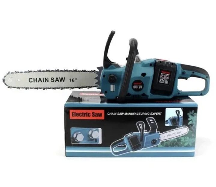 Акумуляторна ланцюгова пила Electric SAW 48 В 16 дюймів з 2 батареями 2 зарядними пристроями для дров гілок дерев саду будівництва - зображення 3