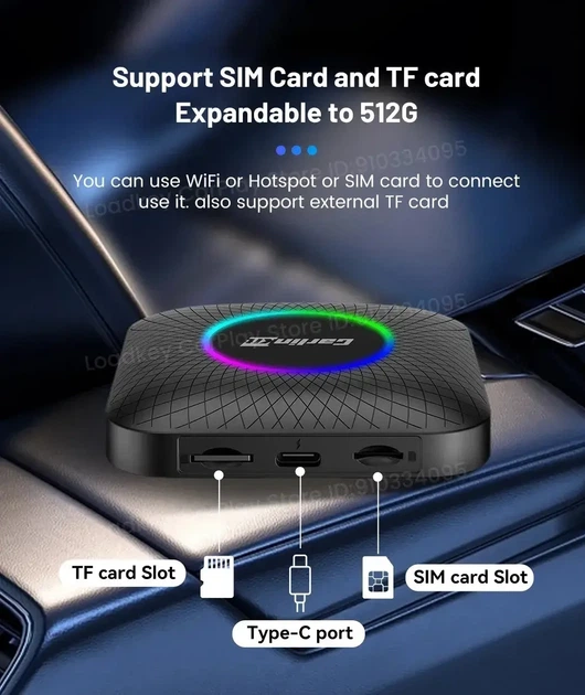 Приставка в авто Carlinkit TBox Ambient 8/128 Android 13.0 через CarPlay & Android Auto - изображение 6