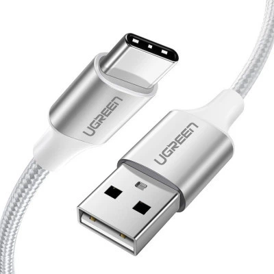 Дата кабель USB 2.0 AM to USB-C 2.0m 3.0A 18W US288 White Ugreen (60133) - Фото 1 Дата кабель USB 2.0 AM to USB-C 2.0m 3.0A 18W US288 White Ugreen (60133) - зображення 1