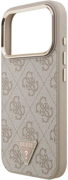 Чохол для смартфона Guess 4G Triangle Logo MagSafe для Apple iPhone 18 Pro / Apple iPhone 17 Pro Pink/Gold (3666339676896) - зображення 5
