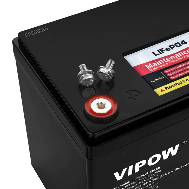 LiFePO4 акумулятор VIPOW BAT0496 100Ah з системою BMS - Фото 3 LiFePO4 акумулятор VIPOW BAT0496 100Ah з системою BMS - изображение 3